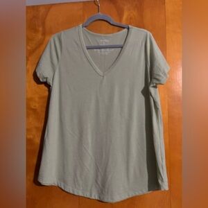 Torrid Sage V-Neck Short Sleeve Top